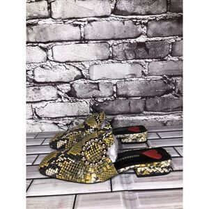 Helena And Kristie SnakeSkin Python Print Slip On Flat Mules Women sz 36EU/6M US